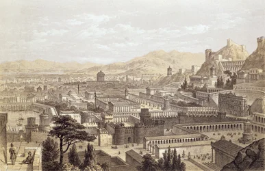A cidade de Éfeso do Monte Coressus, gravada por T. Picken, 1859